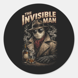De onzichtbare man ronde sticker