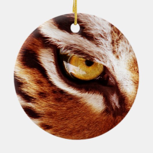 De Oog-foto van de Tijger Keramisch Ornament (Achterkant)