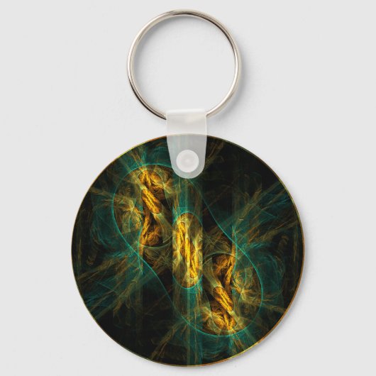 De Oog van de Jungle Abstracte Kunst Sleutelhanger (Voorkant)