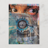 De Oogbollen abstracte junk journal Collage Briefkaart (Voorkant)