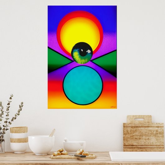 De Oogdruppel Ken Gage Psychedelische Kunst Poster (Keuken)