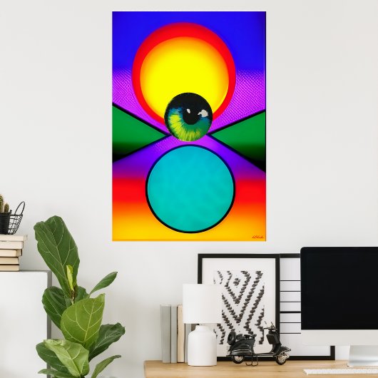 De Oogdruppel Ken Gage Psychedelische Kunst Poster (Thuiskantoor)