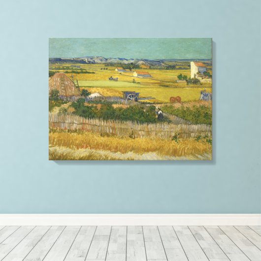 De oogst door Vincent van Gogh Canvas Afdruk (Insitu (Houten vloer))