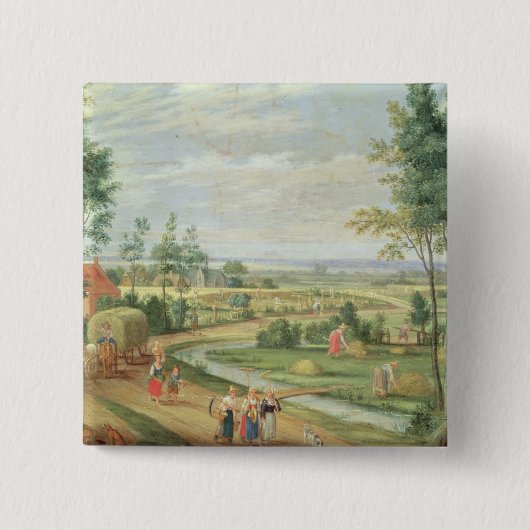De oogst of de zomer vierkante button 5,1 cm (Voorkant)