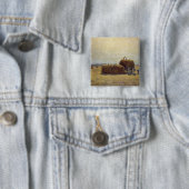 De oogst vierkante button 5,1 cm (In situ)