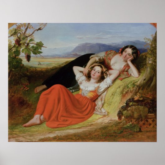 De oogsten van de druiven poster (Voorkant)