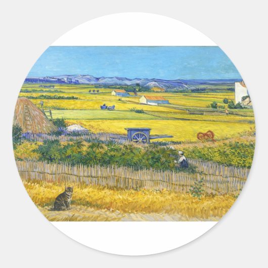 De Oogstkatsticker Ronde Sticker (Voorkant)