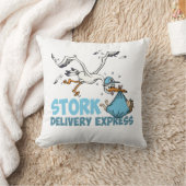 De ooievaar bezorg express kussen (Deken)