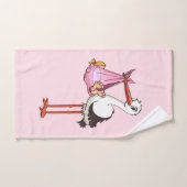 De ooievaar en het baby meisje handdoek (Handdoek)