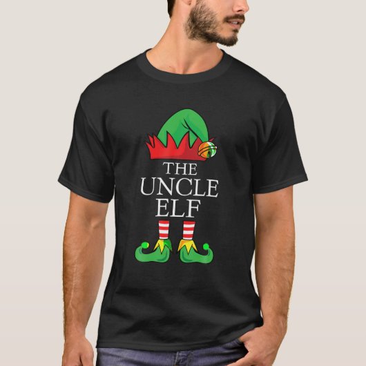 De Oom Elf Kerst Bijpassende Groep Xmas Pyjama T-shirt (Voorkant)