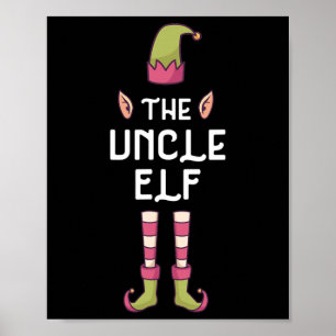 De oom Elf Matching Family Group kerstpaja Poster
