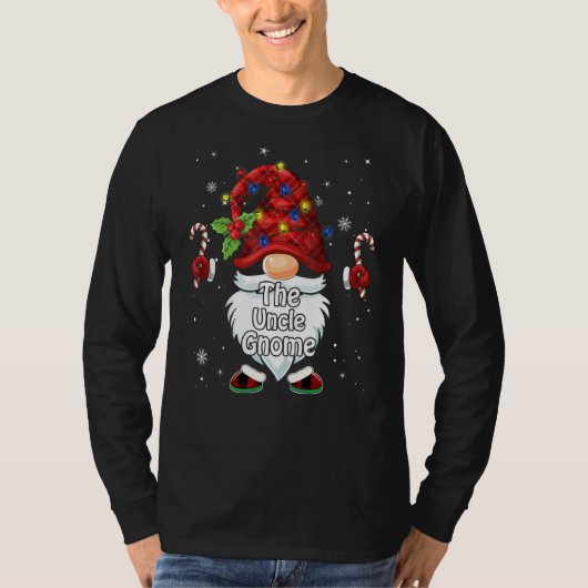 De oom Gnome Kerstfeest Funny Matching Familie T-shirt (Voorkant)