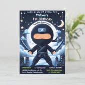 De oorlog gevecht jongen maan ninja krijger 1e ver kaart (Staand voorkant)