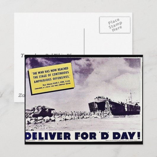 De oorlog heeft nu de D-dag bereikt Briefkaart (Voorkant / Achterkant)
