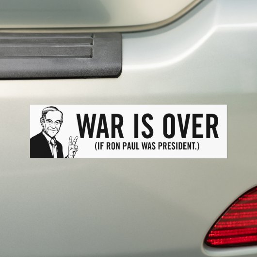 De oorlog is voorbij Ron Paul Bumpersticker (Op auto)