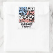 De oorlog is voorbij! vierkante sticker (Tas)