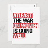De oorlog tegen vrouwen gaat in ieder geval goed briefkaart (Voorkant / Achterkant)