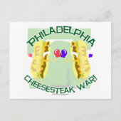 De Oorlog van Cheesteak van Philly Briefkaart (Voorkant)