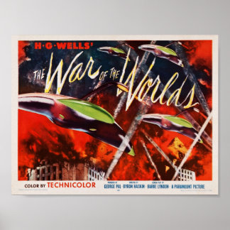 DE OORLOG VAN DE WORLDS Retro SciFi Film HG Wells  Poster