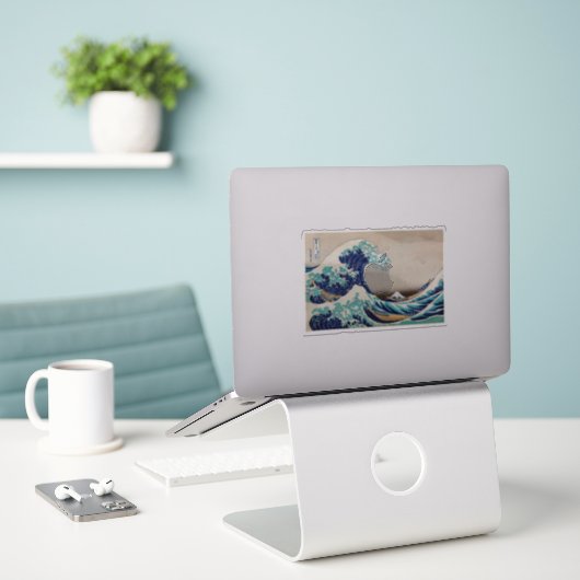 "DE OORLOG" VAN KATSUSHIKA HOKUSAI STICKER (Laptop op bureau)