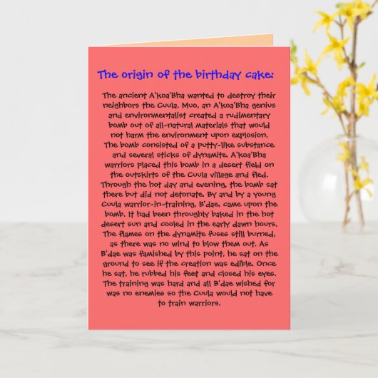 De oorsprong van de verjaardagstaart Verjaardag Ka Kaart (Gele Bloem)