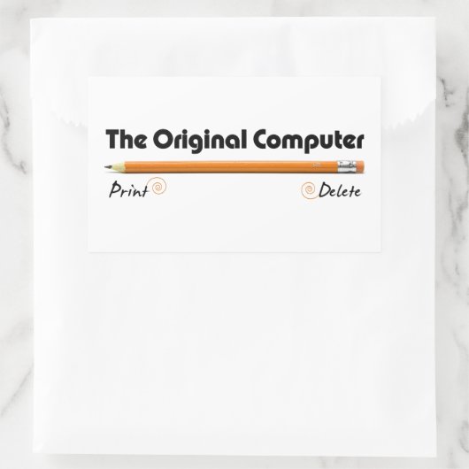 De oorspronkelijke computer rechthoekige sticker (Tas)