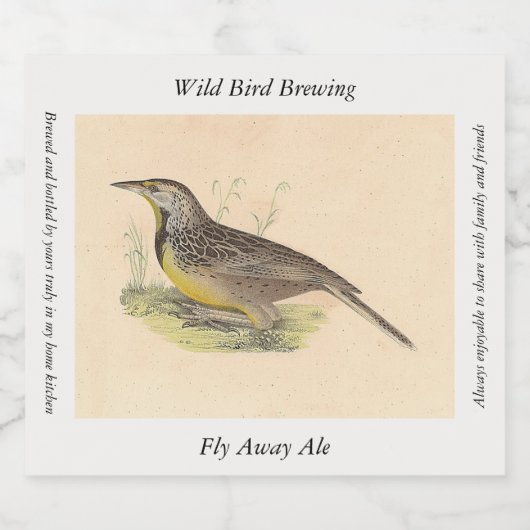 De oostelijke beemdhaai (Sturnella magna) NY Vogel Bier Etiket (Enkel label)