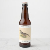 De oostelijke beemdhaai (Sturnella magna) NY Vogel Bier Etiket (Voorkant)