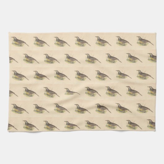 De oostelijke beemdhaai (Sturnella magna) NY Vogel Theedoek (Horizontaal)