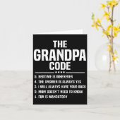 De Opa Code Cool Grootvader Joke Vaderdag Kaart (Gele Bloem)