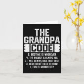 De Opa Code Cool Grootvader Joke Vaderdag Kaart (Gele Bloem)