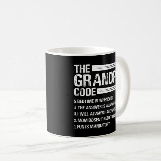 De opa codeert grappige grootvader koffiemok (Voorkant rechts)