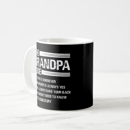 De opa codeert grappige grootvader koffiemok (Voorkant links)