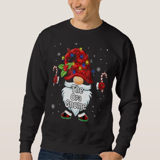 De Opa Gnome kerst Matching Familie Trui (Voorkant)