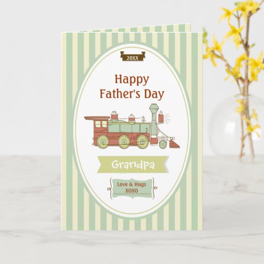 De Opa van het station op de Dag van Vaders Kaart (Gele Bloem)
