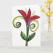 De Opdringer Notecard van het bloemblaadje Kaart (Gele Bloem)