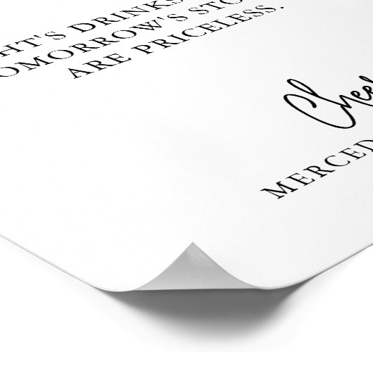 De Open Bar van het huwelijk Moderne Calligrafie G Poster (Hoek)