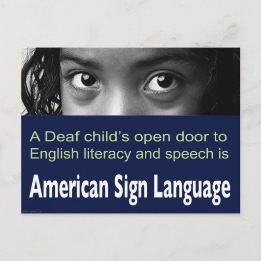 De open deur van dove kinderen naar Engels literat Briefkaart (Voorkant)