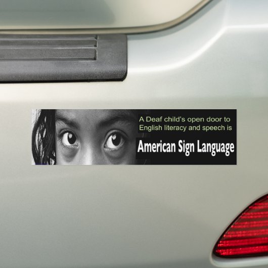 De open deur van dove kinderen naar Engels literat Bumpersticker (Op auto)