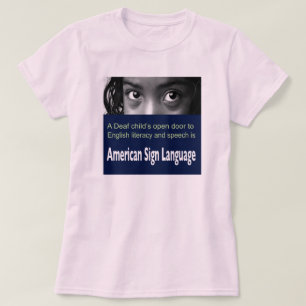 De open deur van dove kinderen naar Engels literat T-shirt