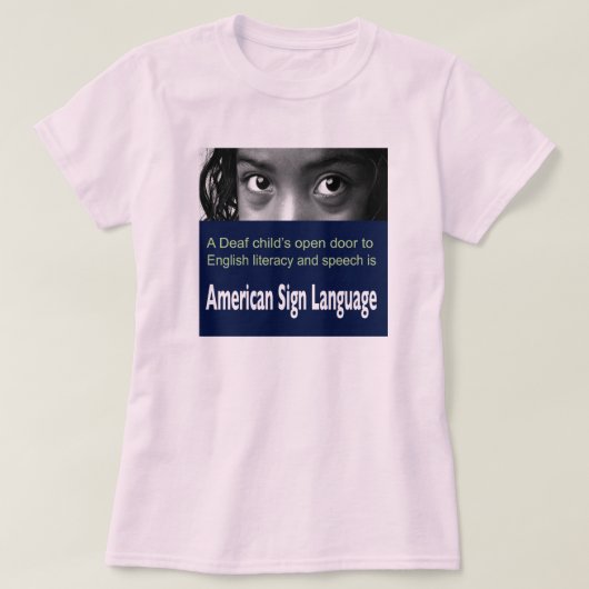 De open deur van dove kinderen naar Engels literat T-shirt (Design voorkant)