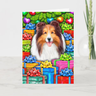 De Open Giften van Kerstmis van Sheltie Feestdagen Kaart