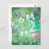 De Open plek van het konijntje Briefkaart (Voorkant / Achterkant)