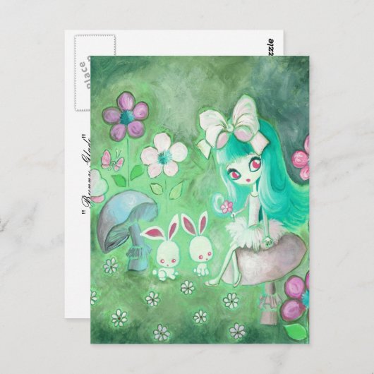 De Open plek van het konijntje Briefkaart (Voorkant / Achterkant)