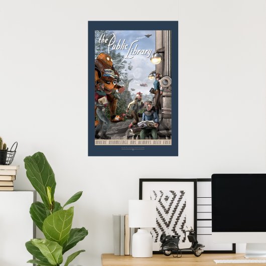 De openbare bibliotheek - Linkerpaneel (20x30 inch Poster (Thuiskantoor)