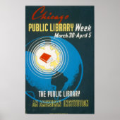 De openbare bibliotheek Vintage Poster (Voorkant)