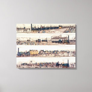 De opening van Stockton en Darlington Canvas Afdruk