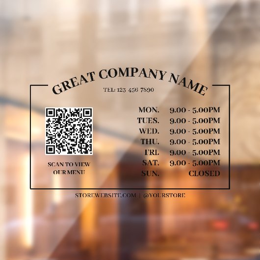 De Openingstijd van de Kantoor van de winst, Bedri Raamsticker (Vel 2)