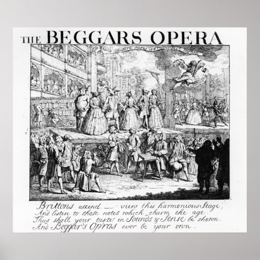De Opera Burlesqued van Beggar, 1728 Poster (Voorkant)