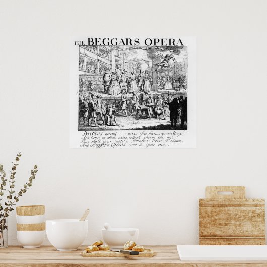De Opera Burlesqued van Beggar, 1728 Poster (Keuken)